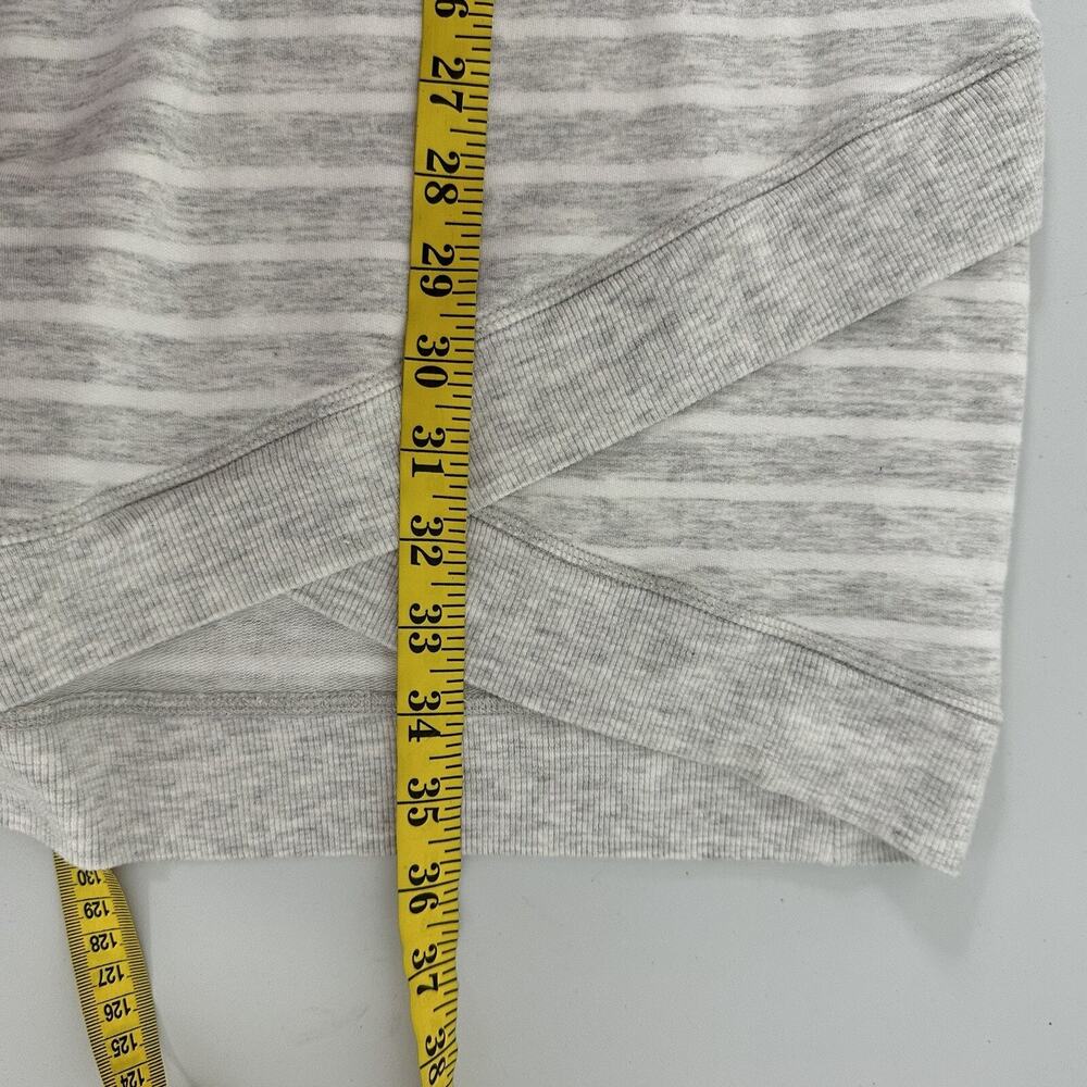Athleta Dress Womens Large Gray Striped Criss Cross Sweatshirt Lagenlook Casual - Picture 14 of 15